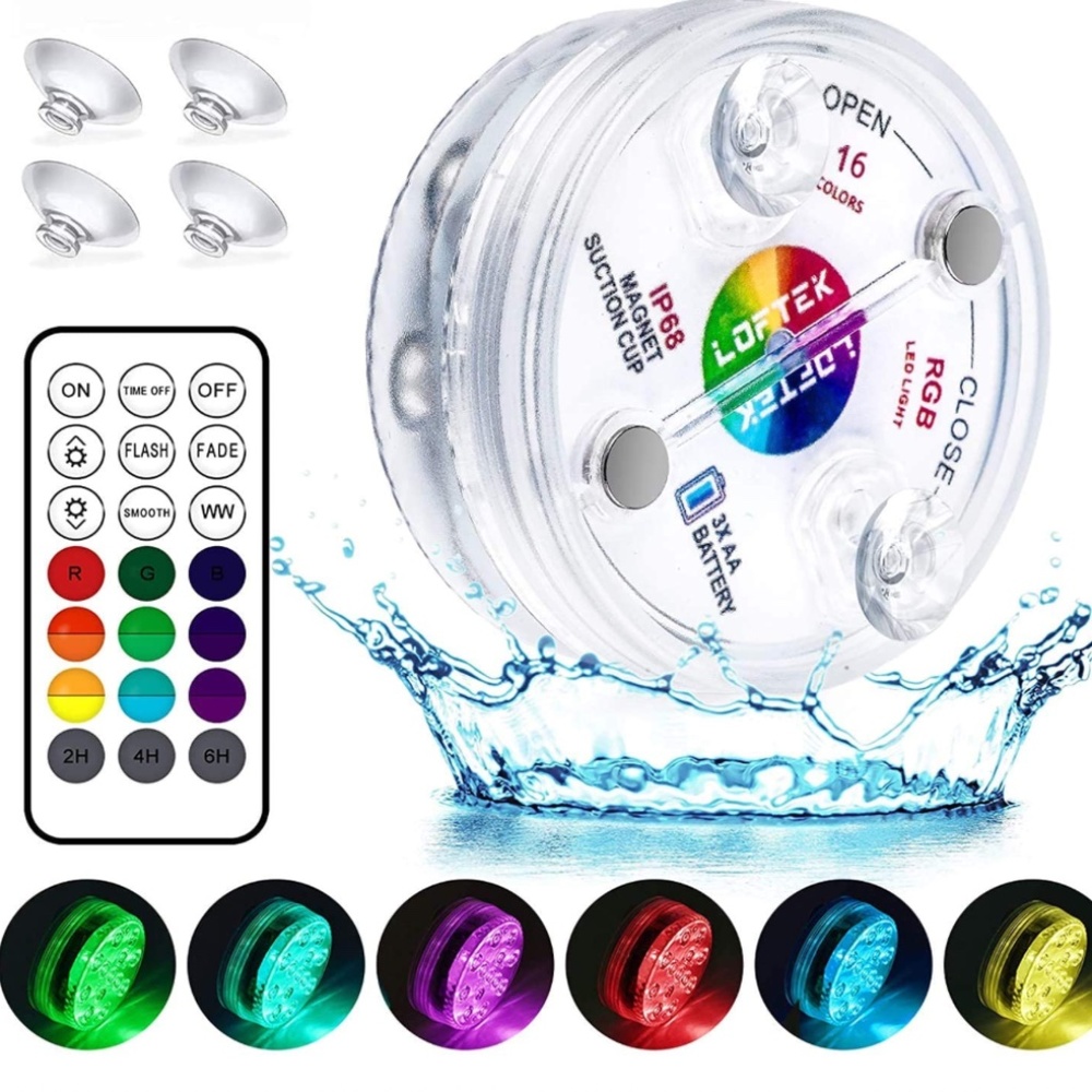 NEW Submersible Full Waterproof LED Pool Light with RRF(164ft) and Remote